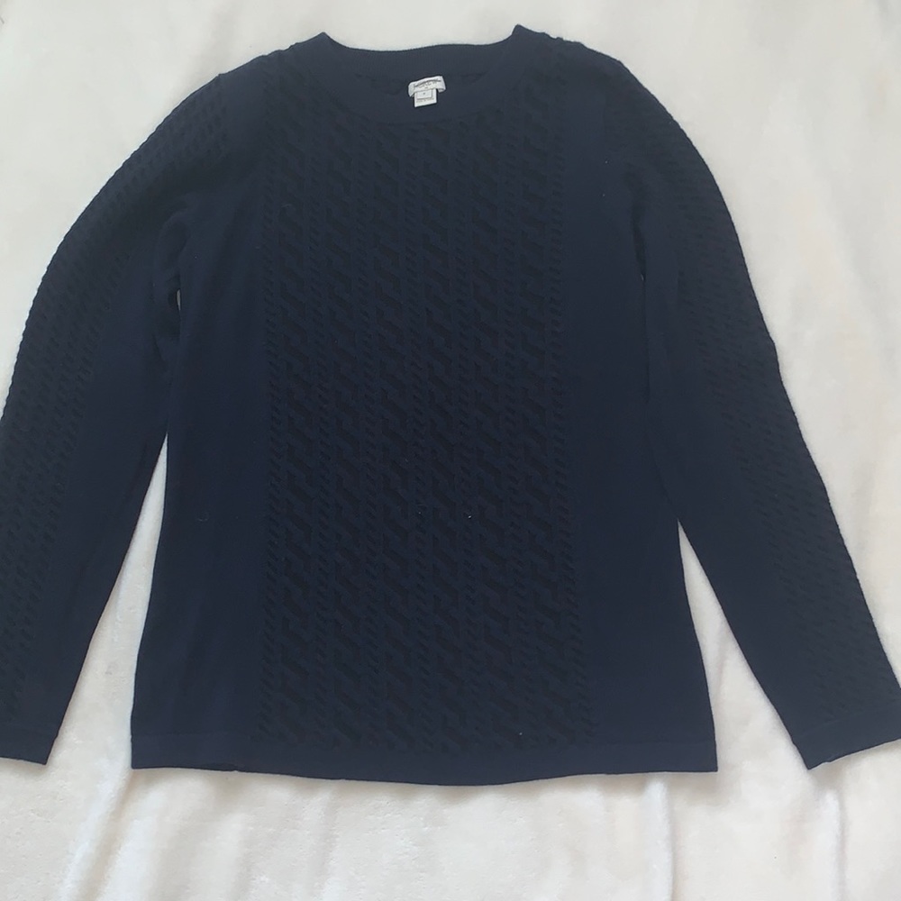 🆕 new J Crew sweater navy and black pattern size small